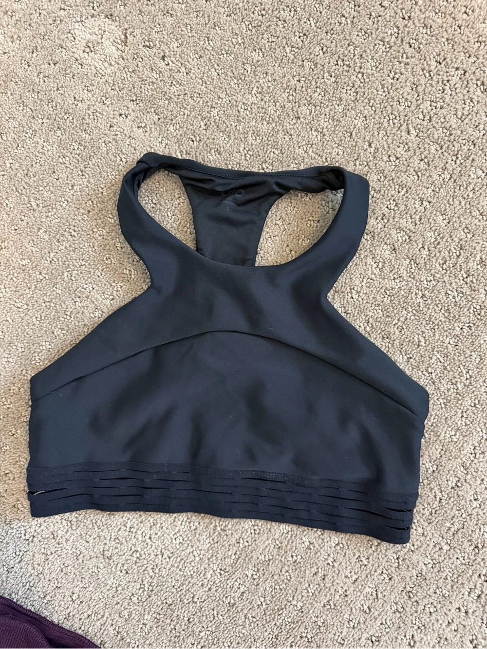 ALO Yoga Black High-Neck Racerback Sports Bra
